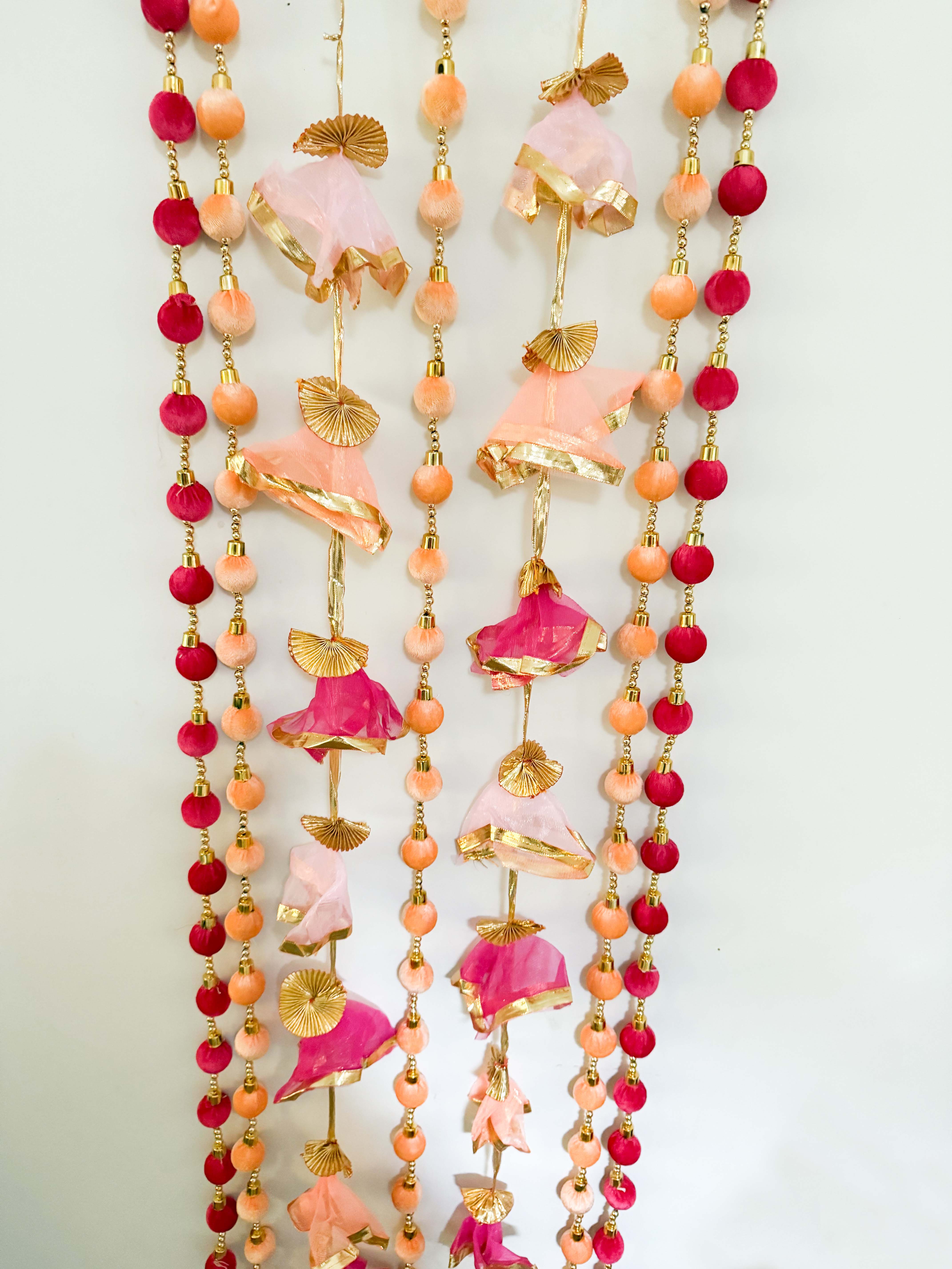 Pack of 30, 40, 60 Multi Color Frill Gota Garlands 6 ft long