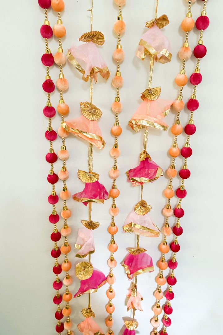 Pack of 30, 40, 60 Multi Color Frill Gota Garlands 6 ft long