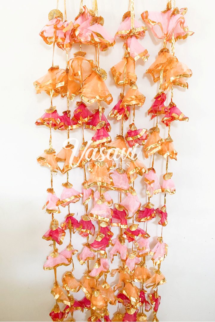 Pack of 30, 40, 60 Multi Color Frill Gota Garlands 6 ft long