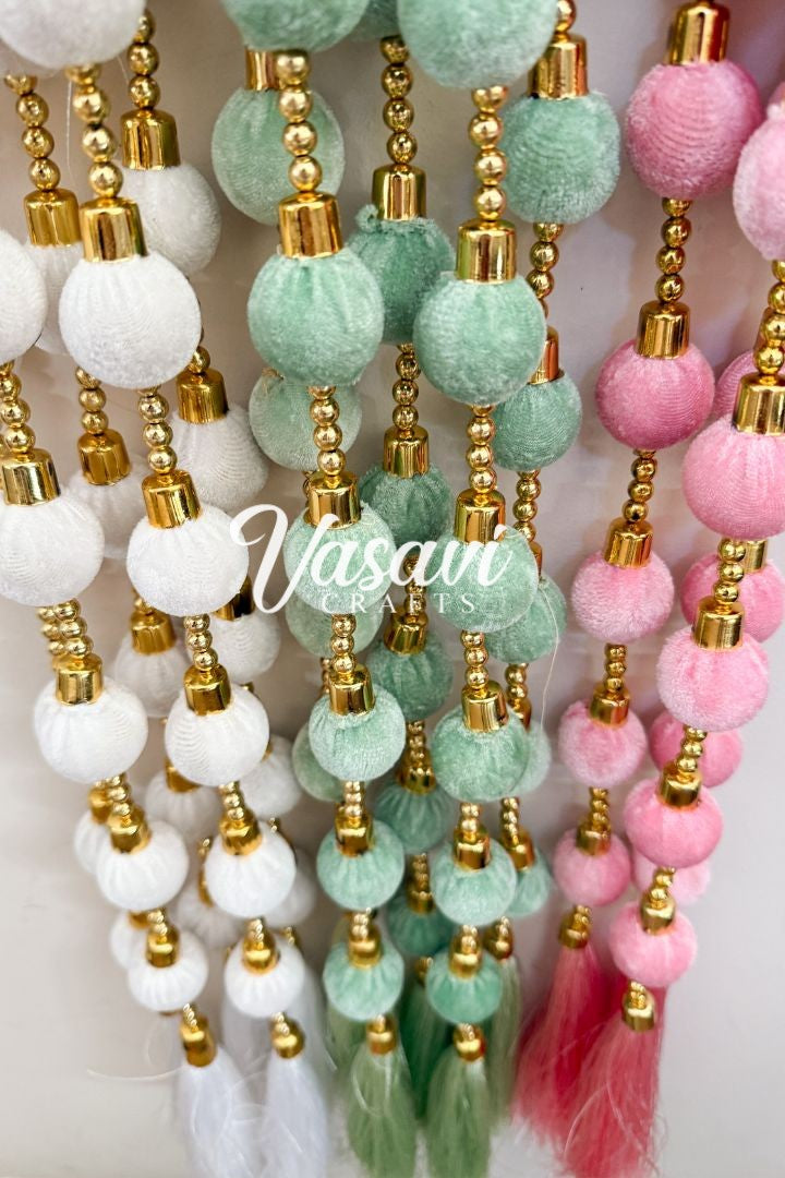 Pack of 20, 40, 60, 100 Sage green, Magenta, Pink and White Ball Garlands