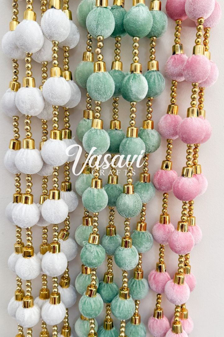 Pack of 20, 40, 60, 100 Sage green, Magenta, Pink and White Ball Garlands