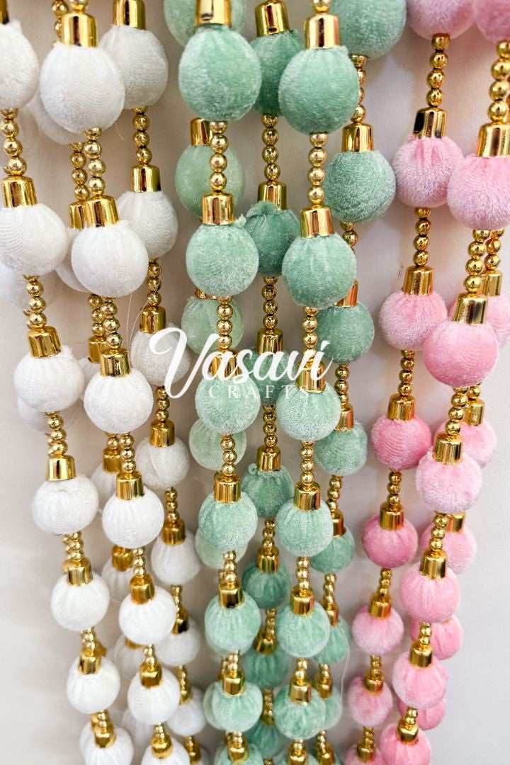 Pack of 20, 40, 60, 100 Sage green, Magenta, Pink and White Ball Garlands