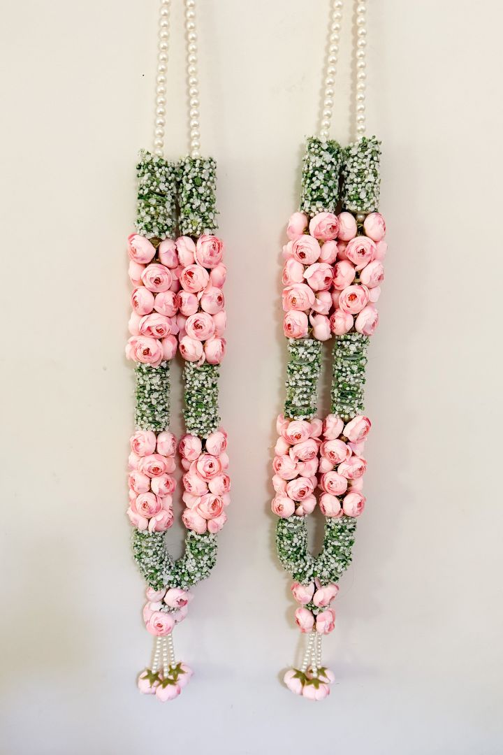Light Pink Peony and Baby's Breath Flower Varmala