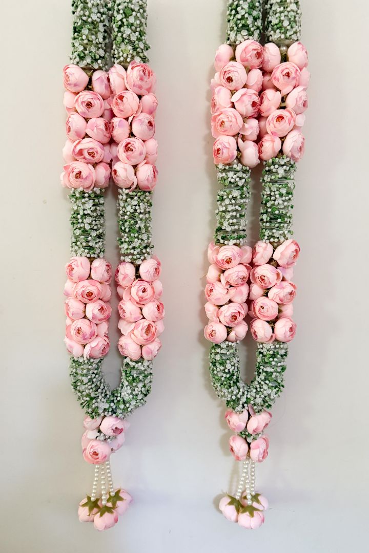 Light Pink Peony and Baby's Breath Flower Varmala