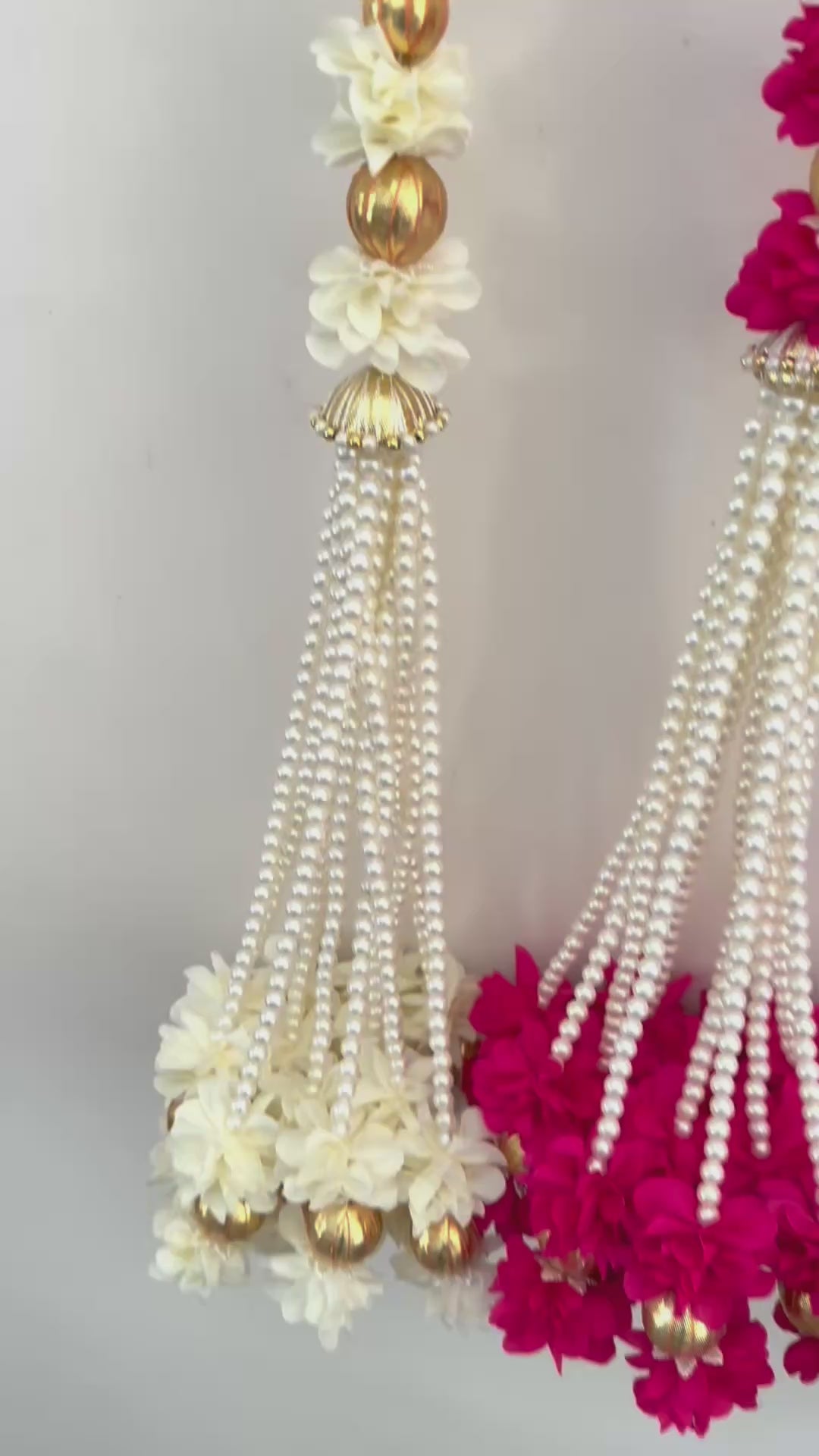 Pack of 20,30,40,50,60,80,100 Jasmine Flower Garlands with Gota Balls and Flower Bunch