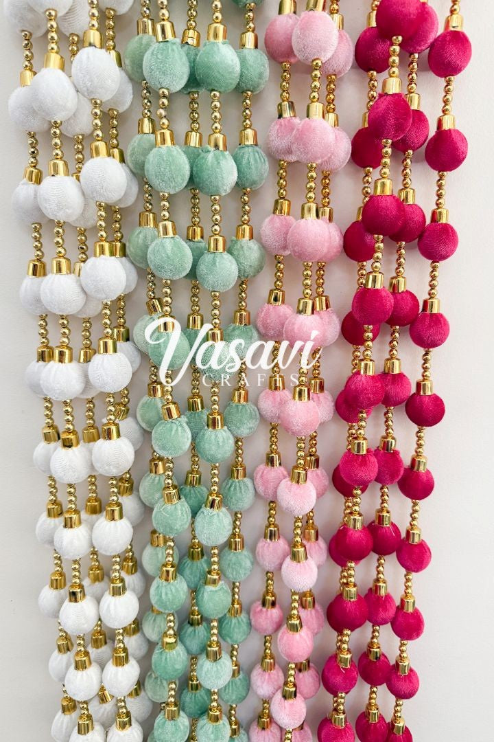 Pack of 20, 40, 60, 100 Sage green, Magenta, Pink and White Ball Garlands