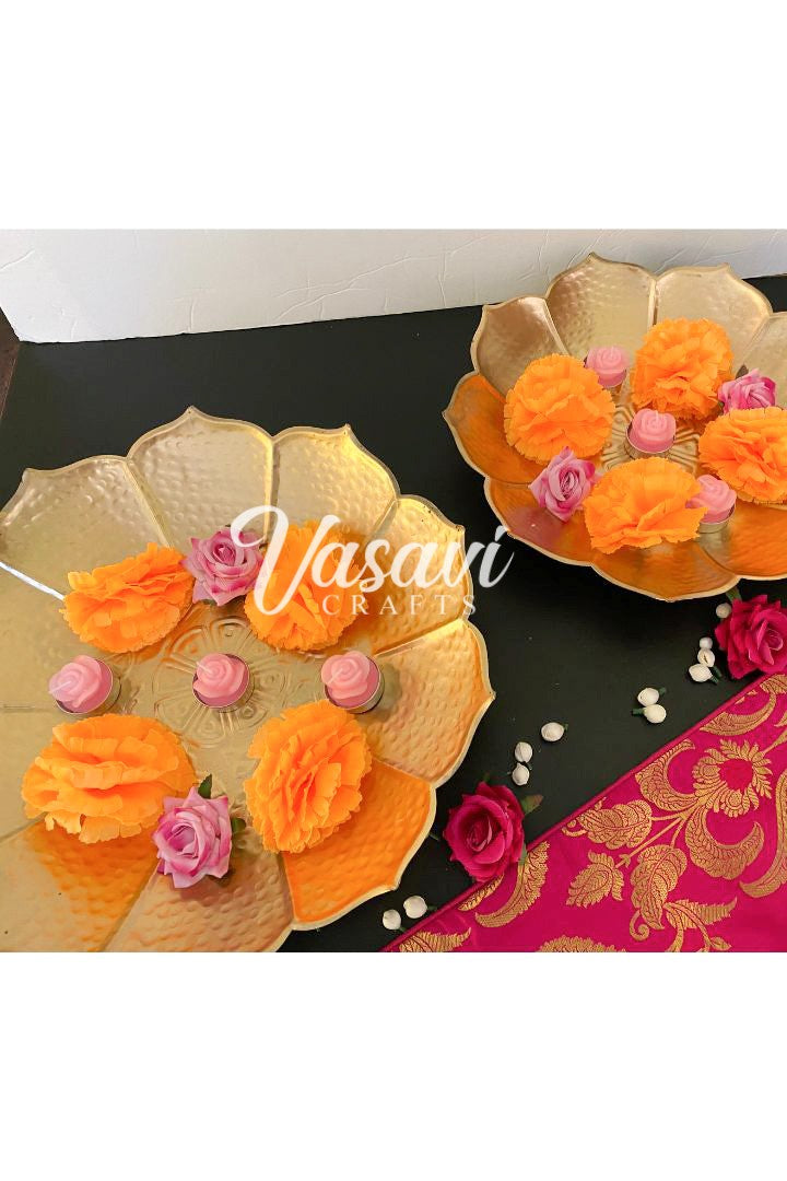 Pack of 10, 20, 30 Decorative Taj Lotus Urli Set/Decorative Bowl