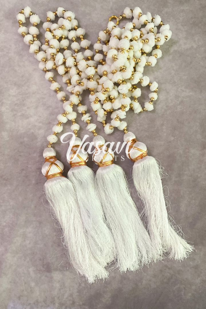 Pack of 10 Peach, PInk, White, Magenta, Mint Pom Pom Garlands with Tassel