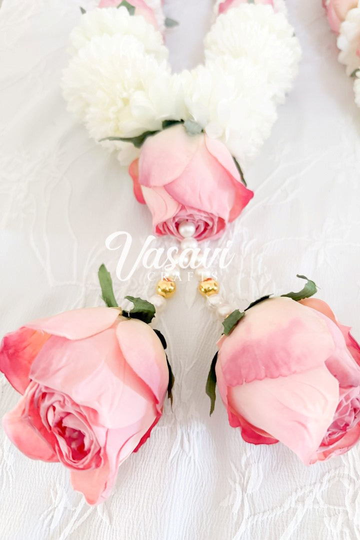 Light Pink Rose and Ivory Flowers Wedding Varmala