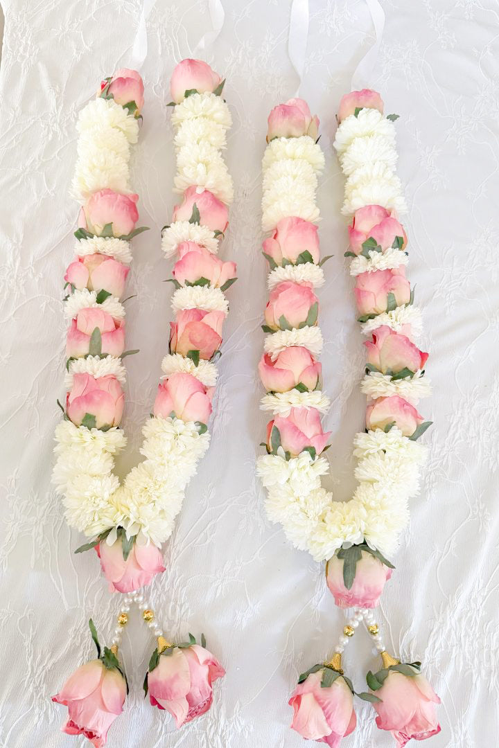 Light Pink Rose and Ivory Flowers Wedding Varmala