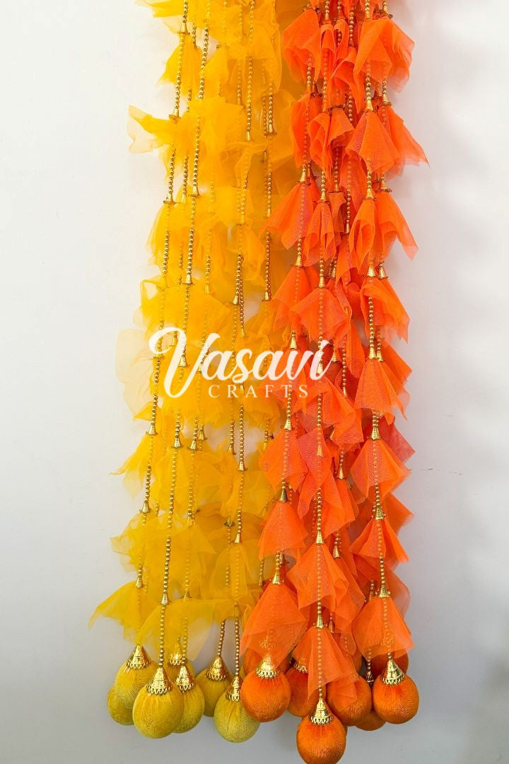 Pack of 30, 50, 60, 100 Fabric Frill Garlands with Ball