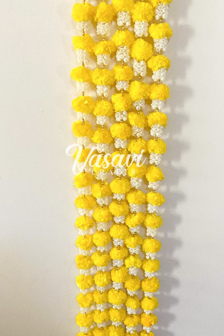 Pack of 20, 40, 50, 70, 100 Mogra/Jasmine Garlands and Marigold Flower Garlands with Bell