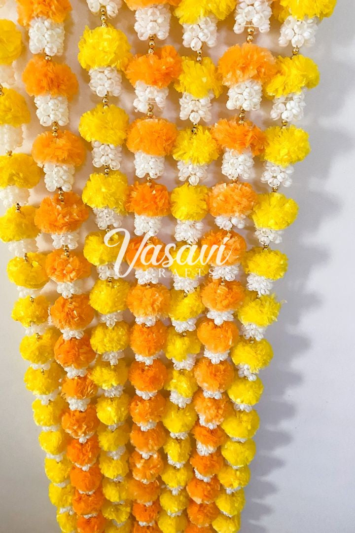 Pack of 20, 40, 50, 70, 100 Mogra/Jasmine Garlands and Marigold Flower Garlands with Bell